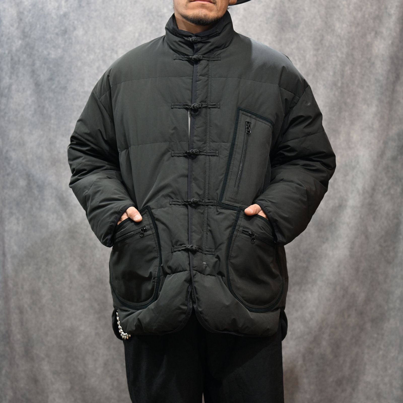 WEATHER CHINESE DOWN JACKET （BLACK）｜チャイナ ダウンジャケット （ブラック） PC-026-2441-10