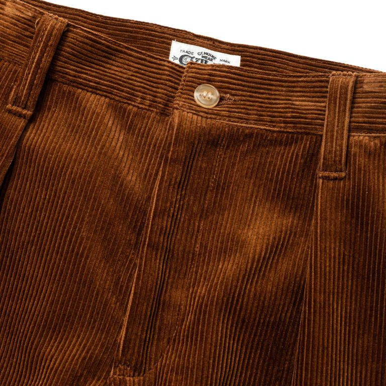 CALEE - 8w COURDUROY TUCK WIDE SLACKS (BROWN) / コーデュロイ CALEE - 8w COURDUROY TUCK WIDE SLACKS (BROWN) / コーデュロイ