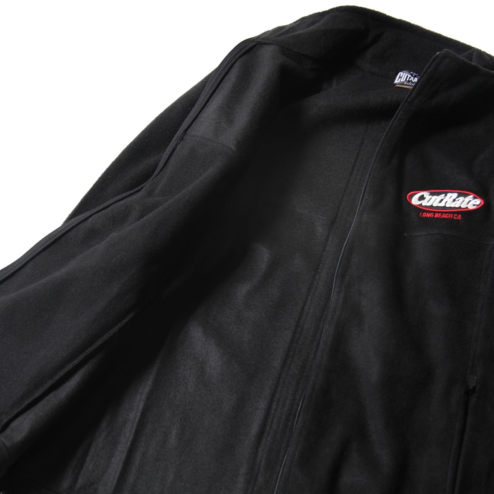 CUTRATE LOGO FULL ZIP FLEECE  (BLACK)