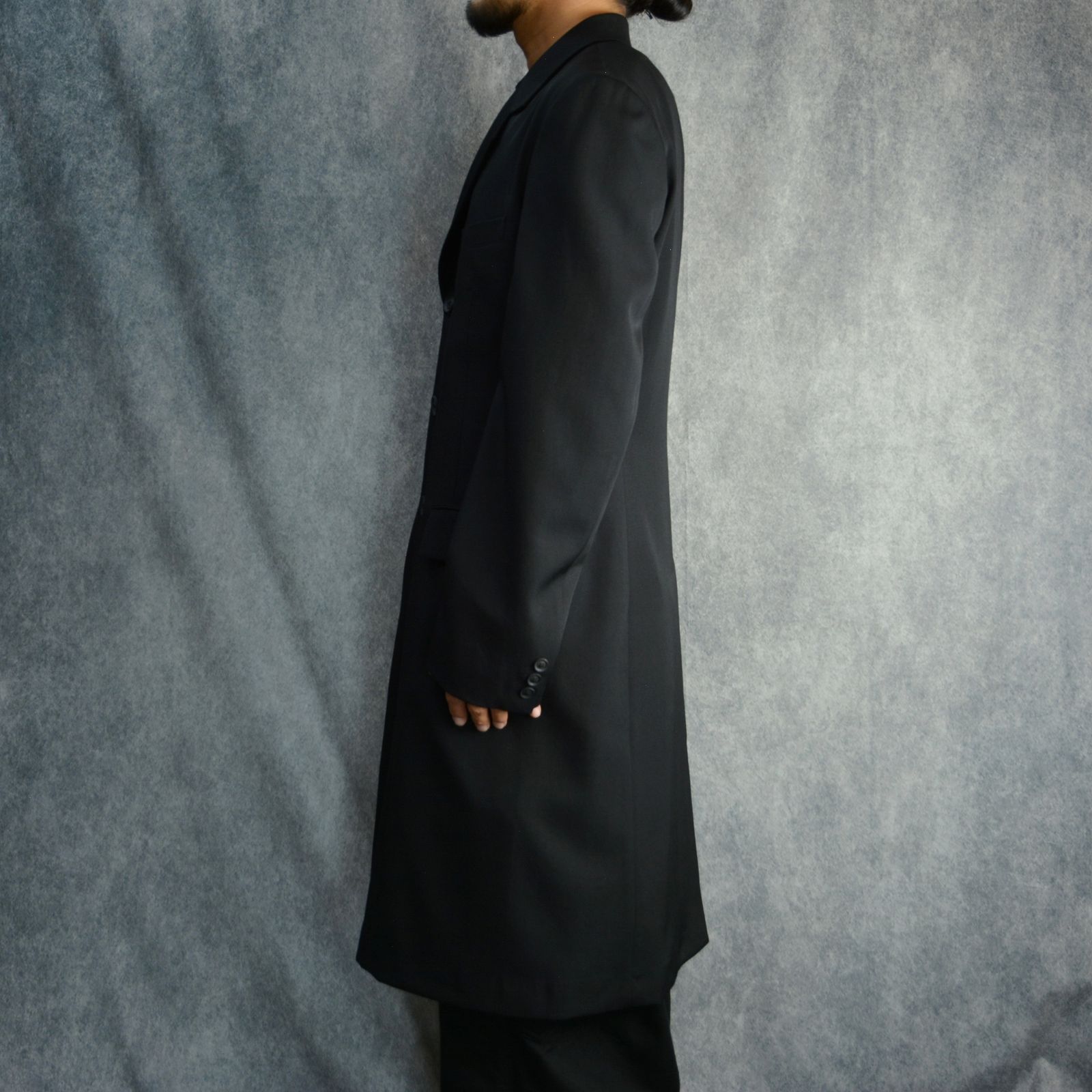 yohji yamamoto - U-3BS ノッチロング ジャケット (BLACK yohji yamamoto - U-3BS ノッチロング ジャケット (BLACK