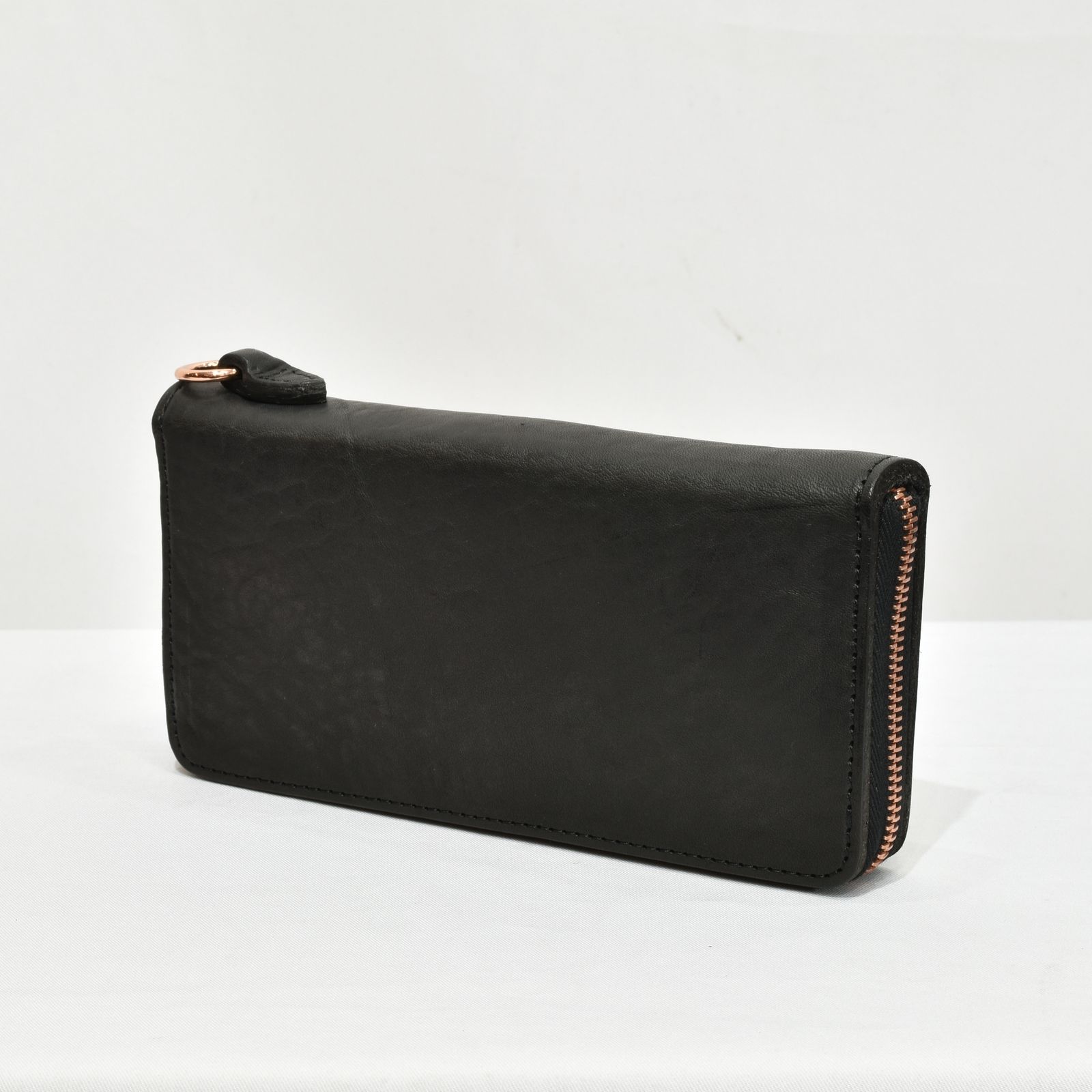 ダブルショルダー製品染め ラウンド財布 （BLACK）
