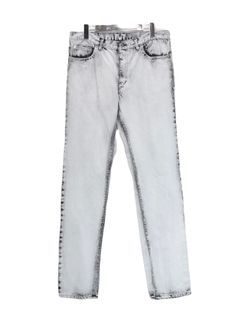 Bleached denim 5pocket pants