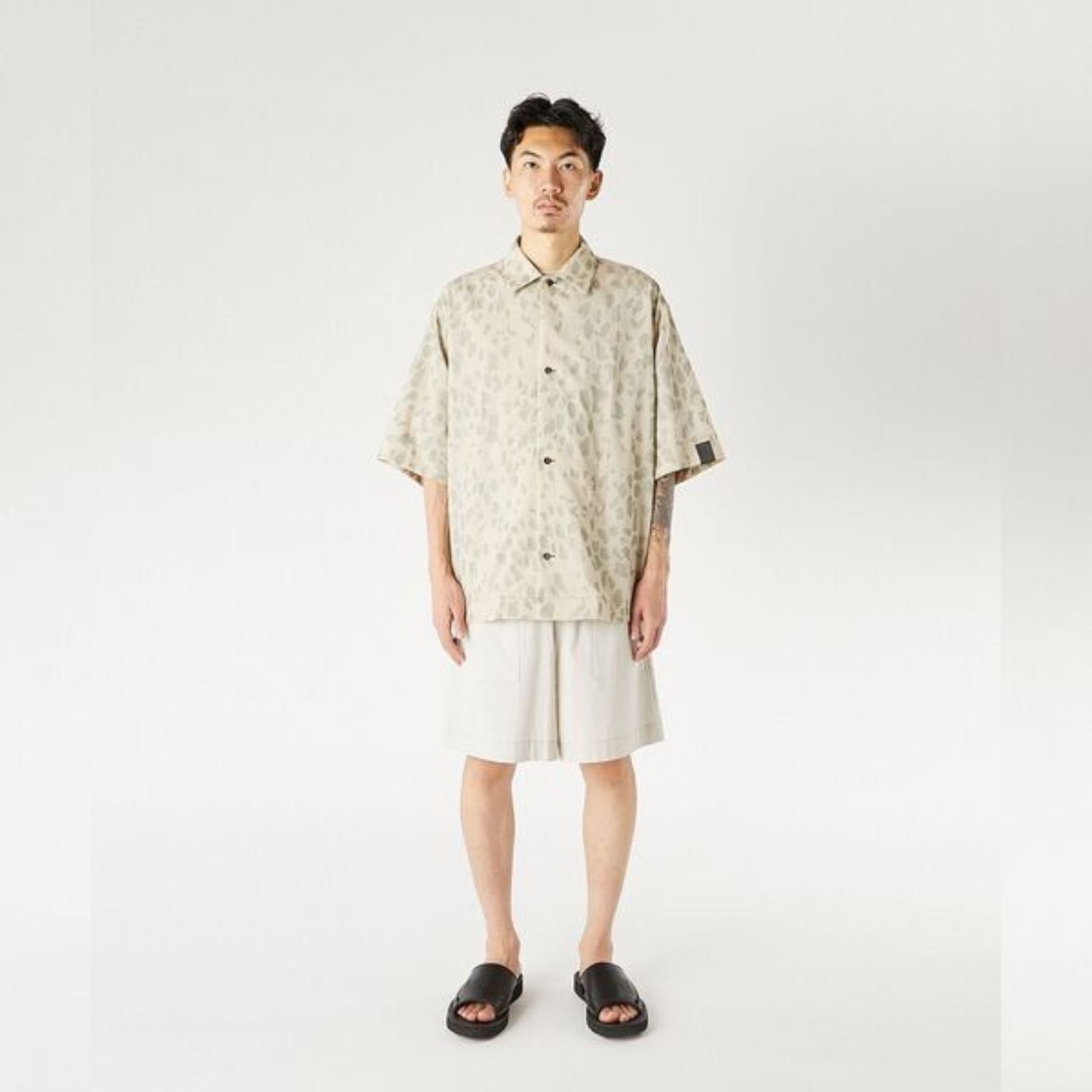 HALF SLEEVE SHIRT （BEIGE / ベージュ）｜半袖シャツ レオパード柄｜2261-SH53-018