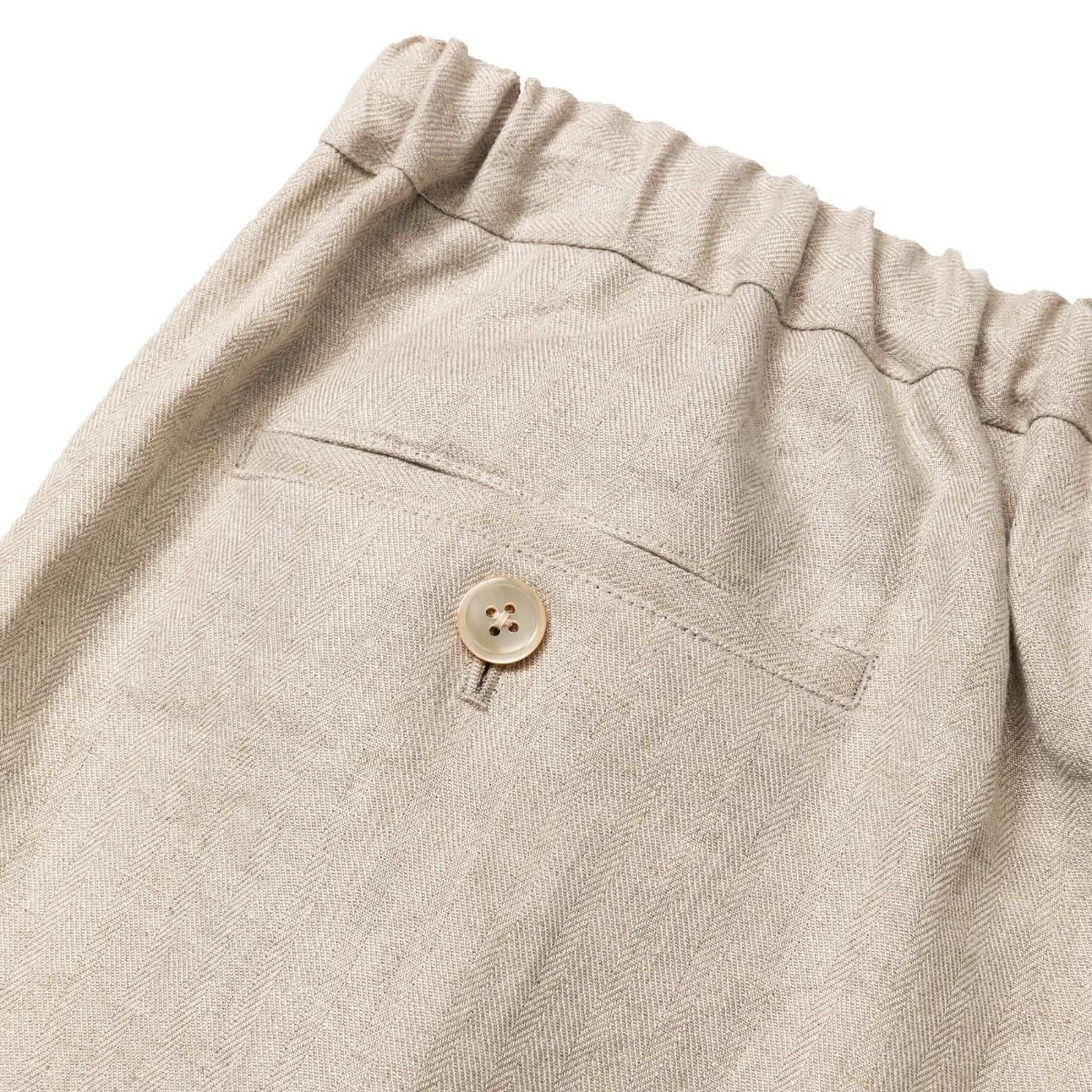 JAPAN LINEN HERRINGBONE EASY SLACKS (IVORY) / リネンヘリンボーンイージースラックス