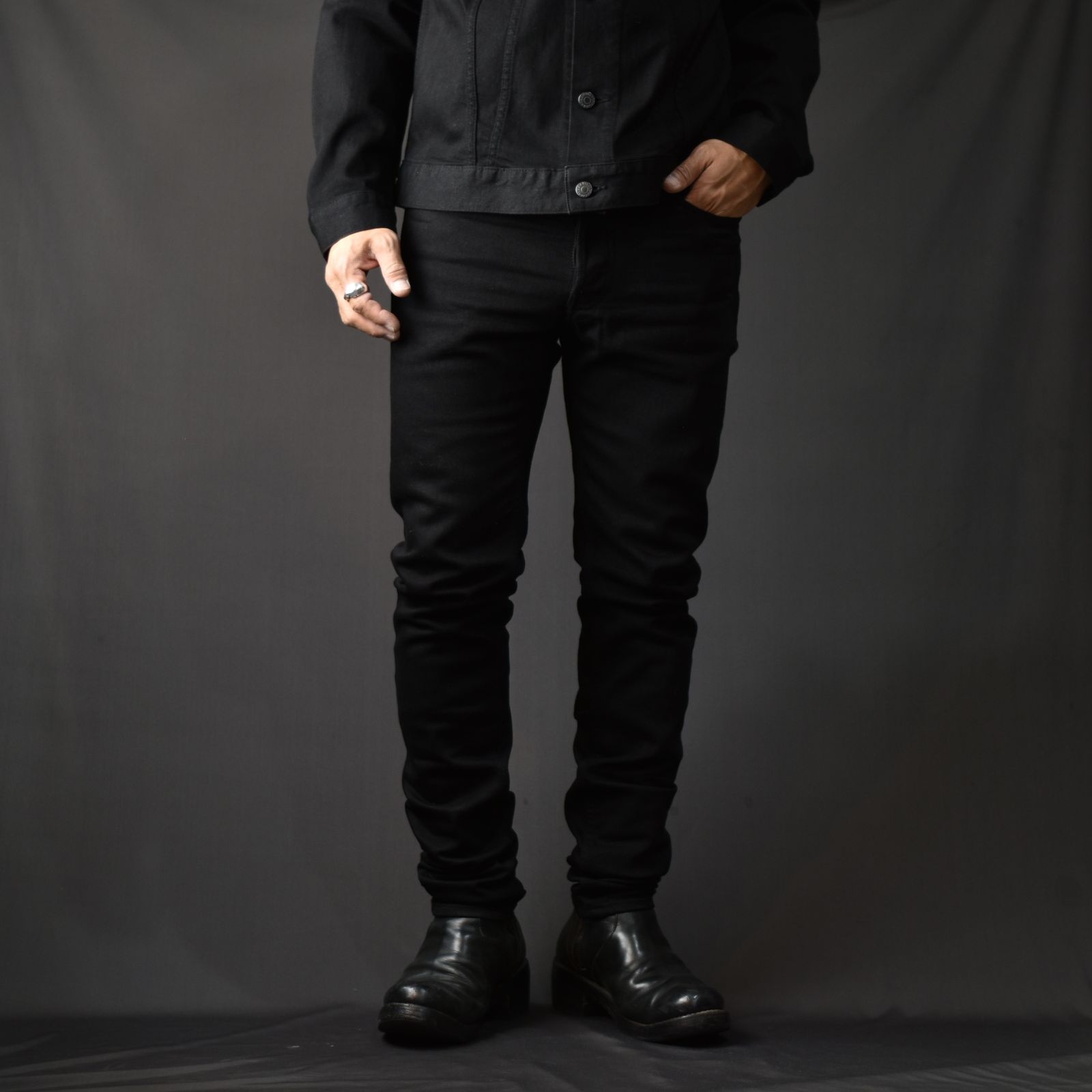 MINEDENIM - 107 S.Slim OWS （BLACK） / スリムデニムパンツ