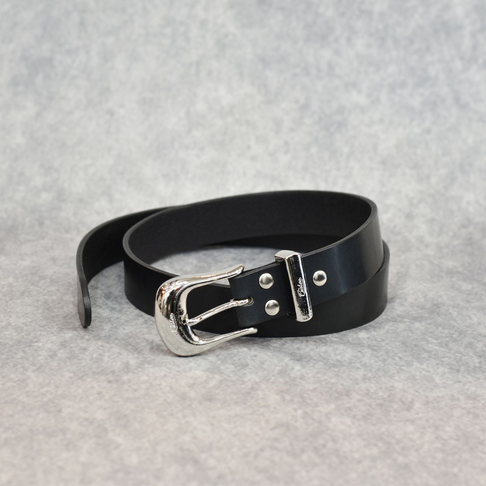 LEATHER PLANE BELT (BLACK)｜プレーン レザーベルト｜CL-25AW020LE