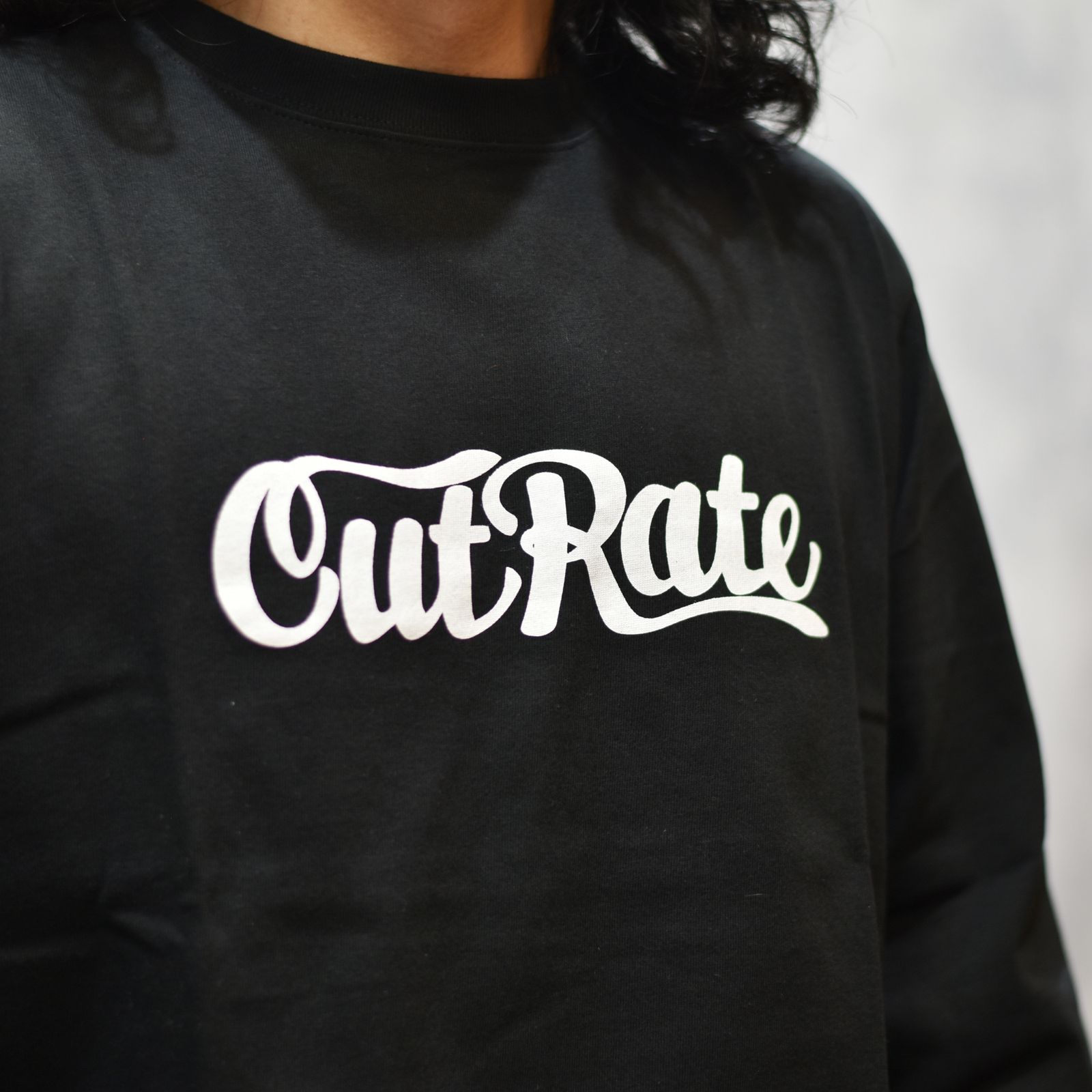 CUTRATE LOGO L/S TEE (BLACK)｜プリント ロンT｜CR-26SS006