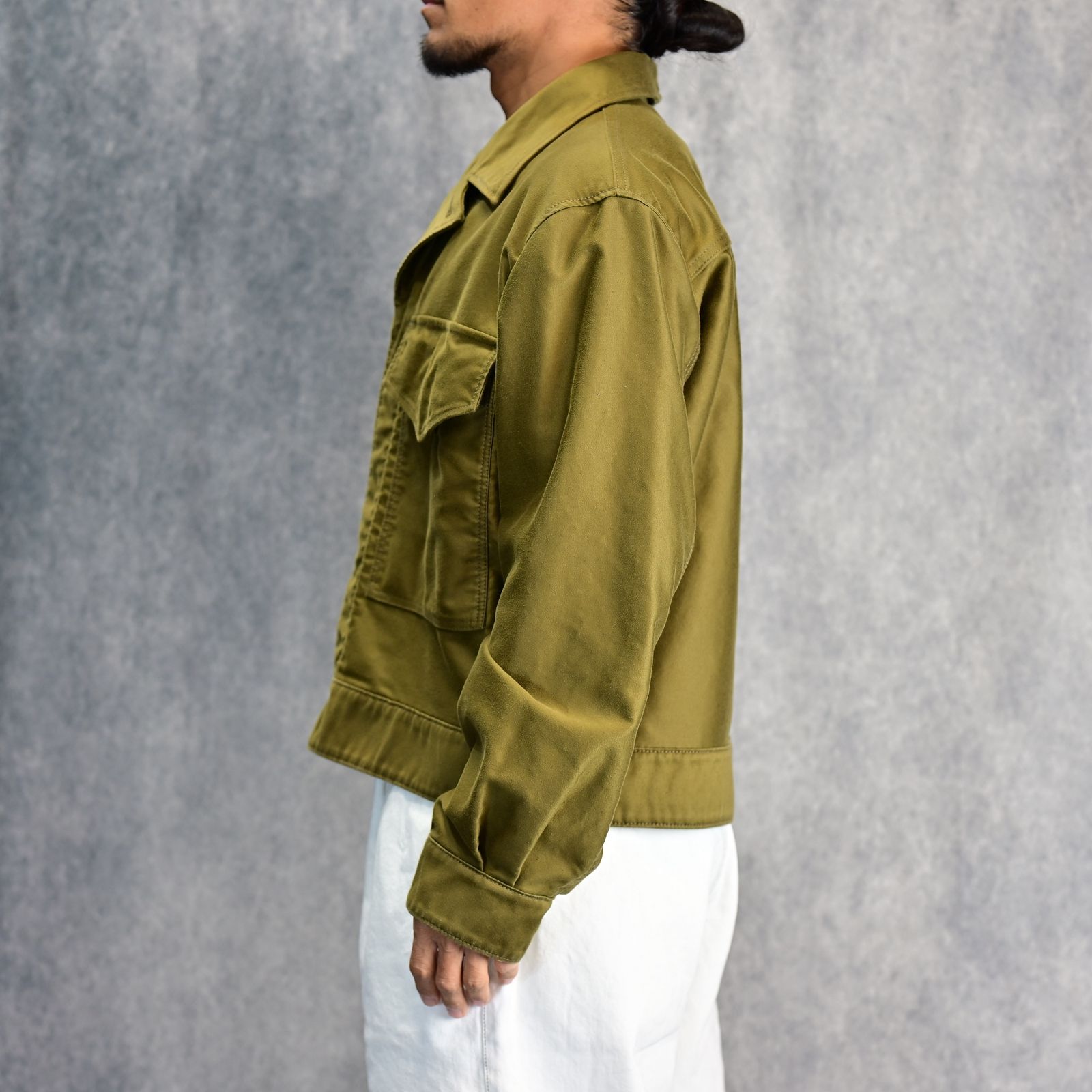 Moleskin Military Short JKT （KHA） / モールスキン ショート ジャケット  （カーキ）