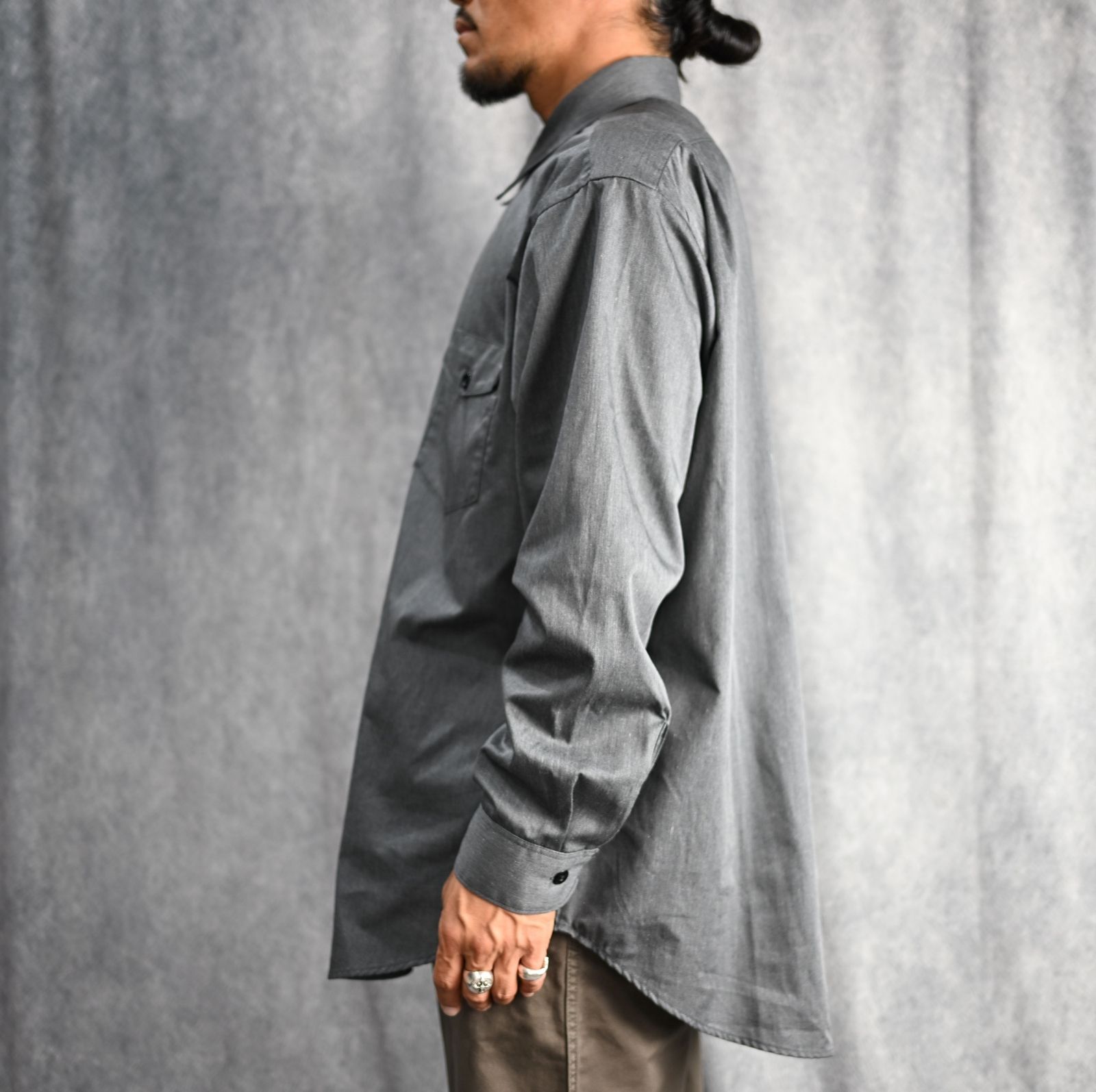 T/C Twill Work SH （GRY） / ポリエステル/コットン ツイル ワークシャツ