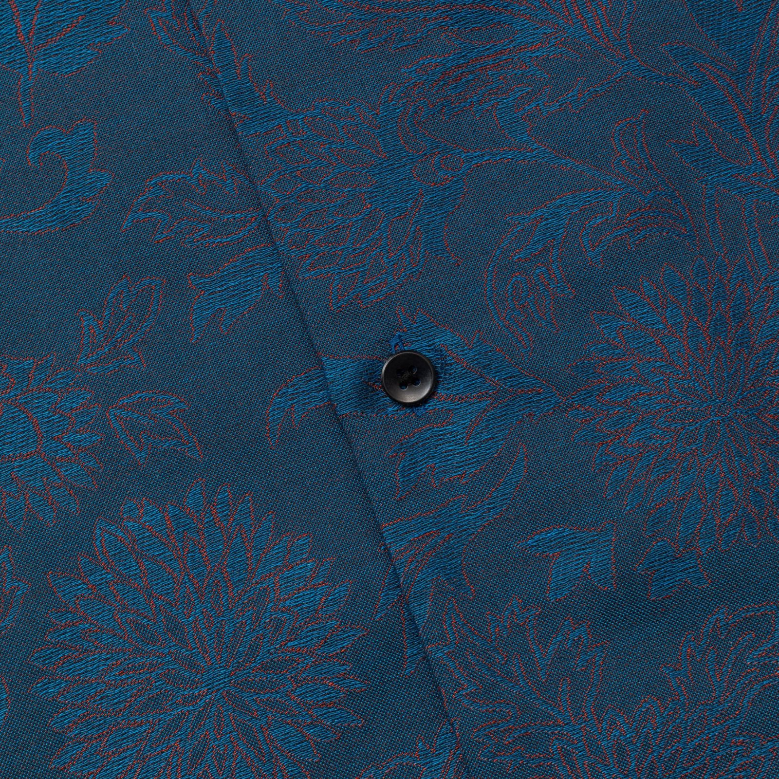 FLOWER JACQUARD SH (NAVY BLUE) / フラワー柄 ジャガード 半袖シャツ