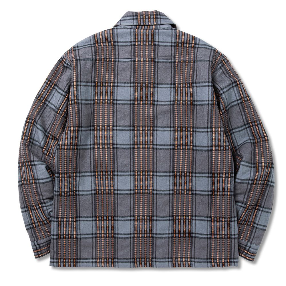 CALEE - Dobby check pattern swing top (Gray) / ドビーチェック スイングトップ | chord  online store