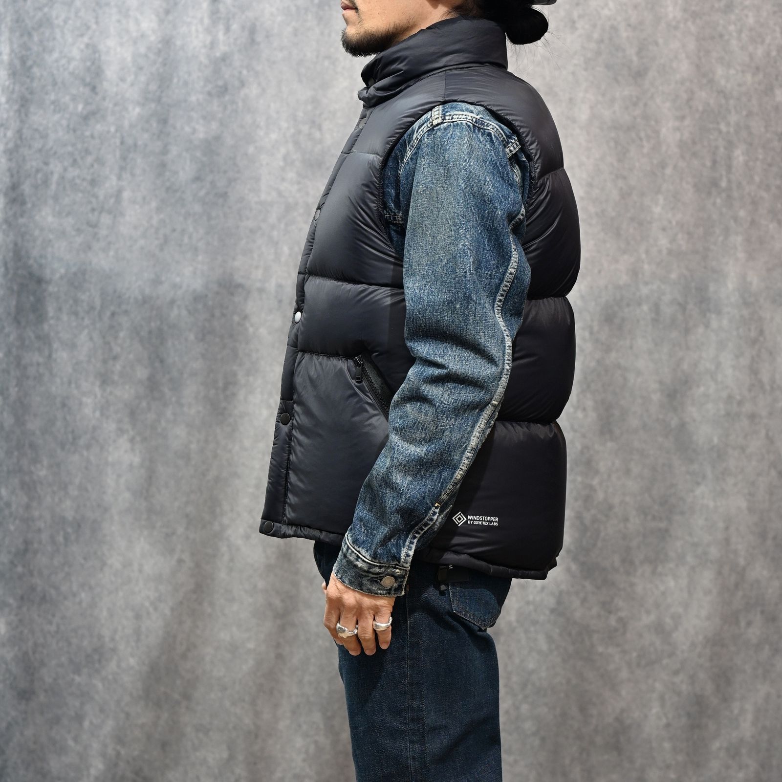 MINEDENIM × nonnative DWELLER TRAINER 2 HI COW LEATHER WITH GORE-TEX by SPINGLE｜NN-V4752（BLK）｜ノンネイティブ ダウンベスト｜NN-V4752