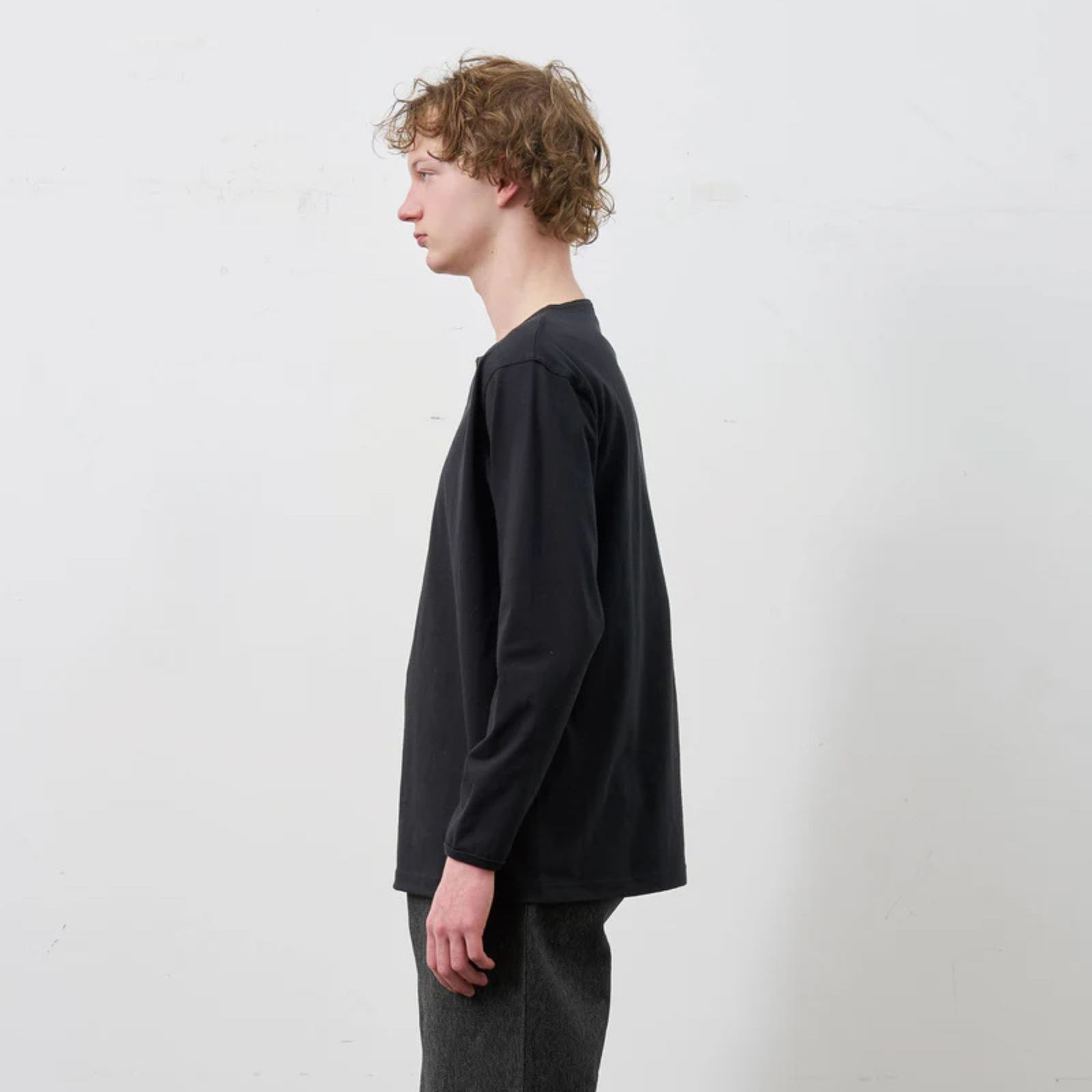 HENLEY NECK L/S TEE （BLACK）｜ ヘンリーネック ロングスリーブ （ブラック） 602-261-15