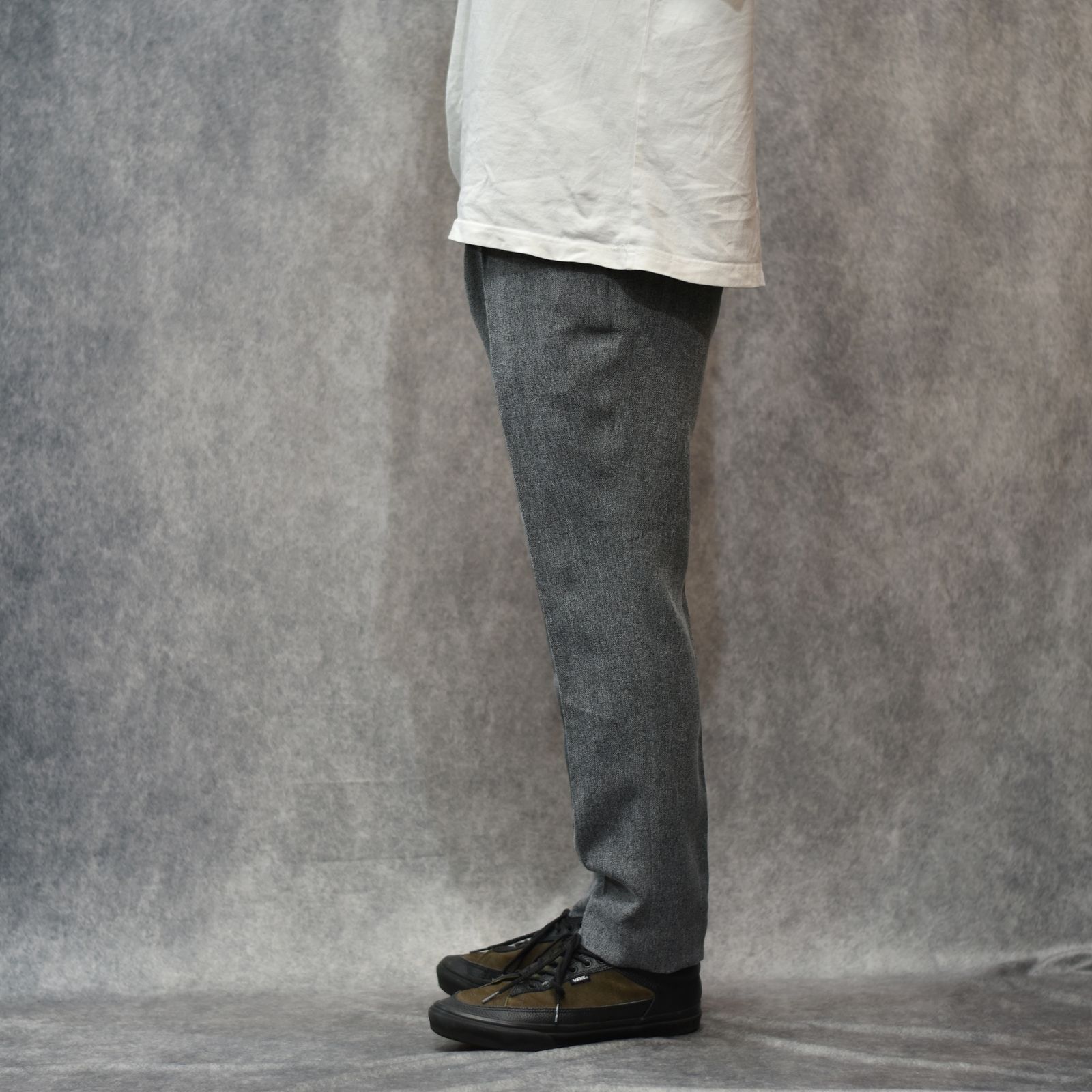VINTAGE TYPE HERRINGBONE SLACKS (CHARCOAL)｜ヘリンボーン スラックス｜CL-25AW032