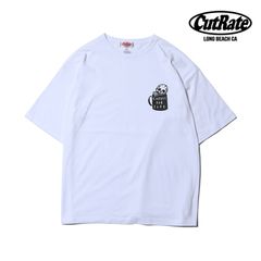 SKULLS COFFEE LOGO DROPSHOULDER S/S T-SHIRT (WHITE) / ドロップショルダー プリントTシャツ