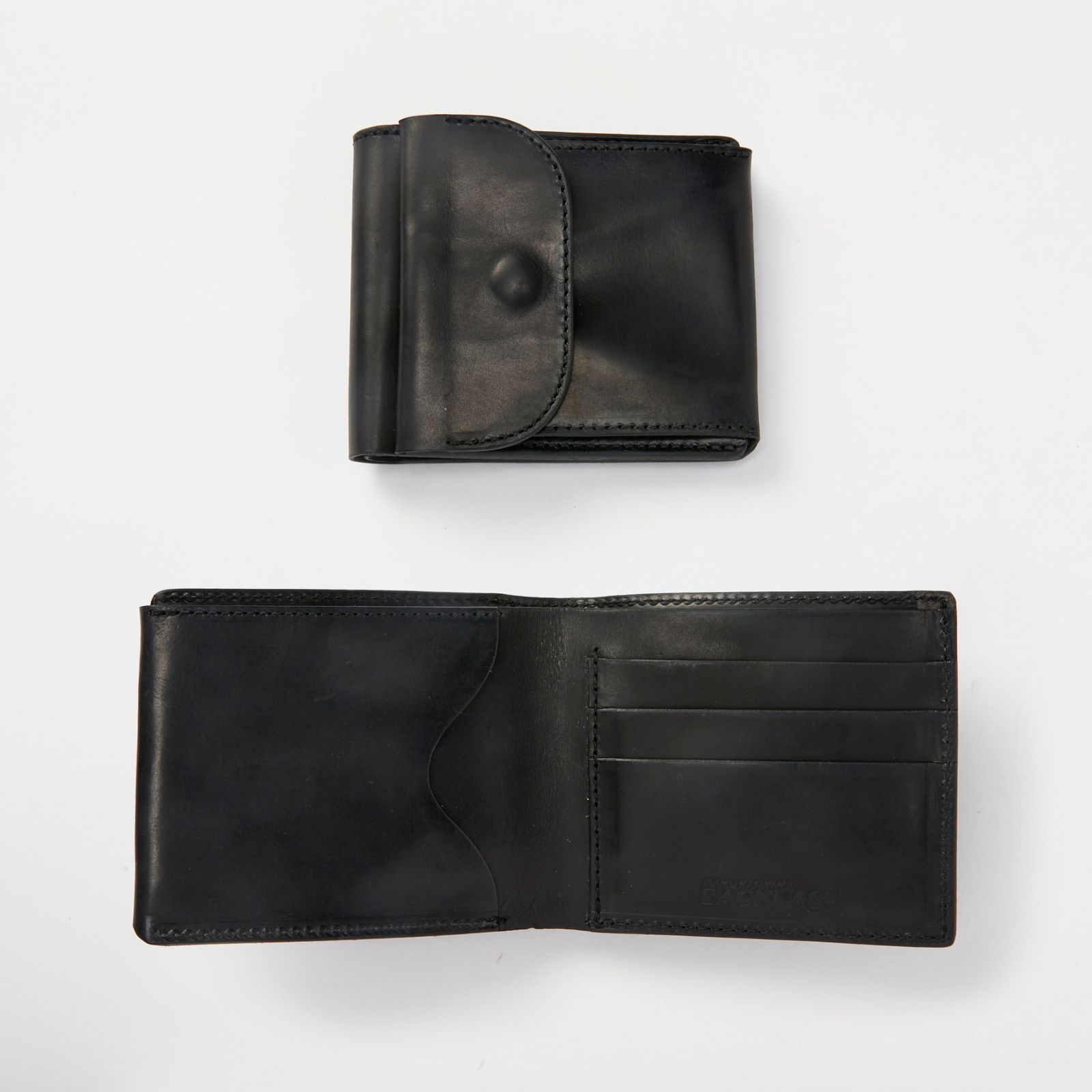 ホーウィンクロムエクセル 二つ折り財布 （BLACK）｜894-01