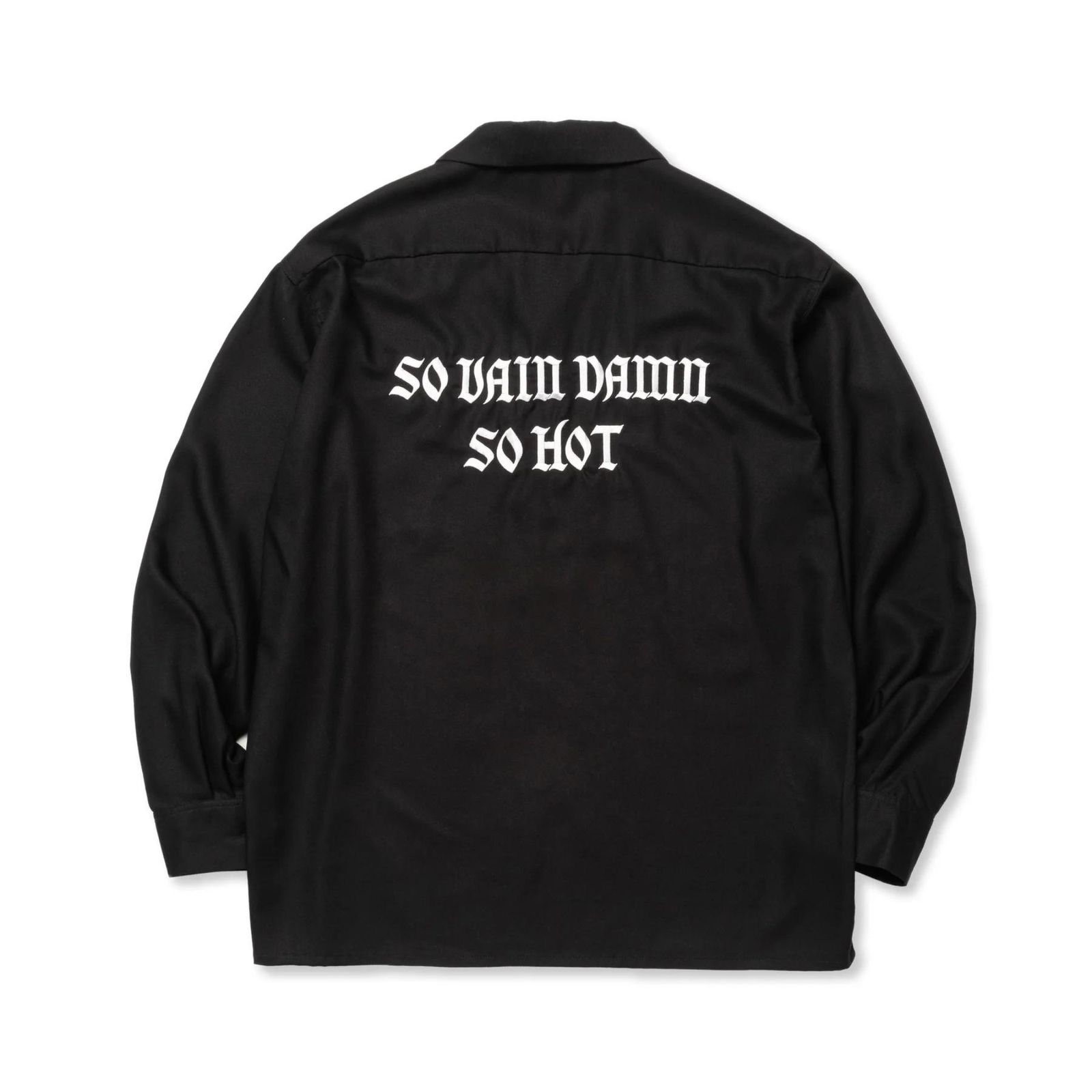 EMBROIDERY OPEN COLLAR L/S SH (BLACK) / オープンカラー 長袖シャツ