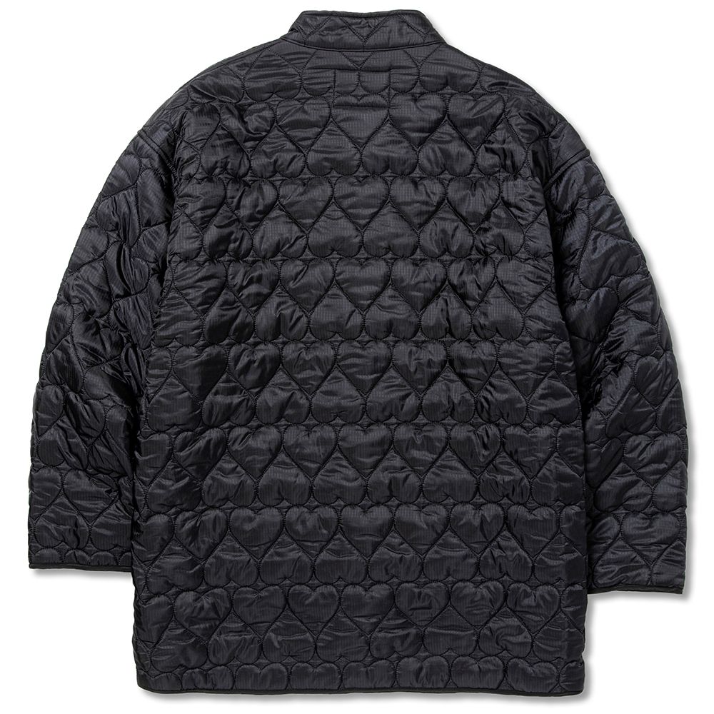 CALEE - Double ripstop heart quilting over jacket (BLACK) / ダブル