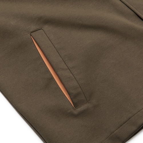COTTON POLYESTER HIGH GAUGE BONDING COACH JACKET (OLIVE)