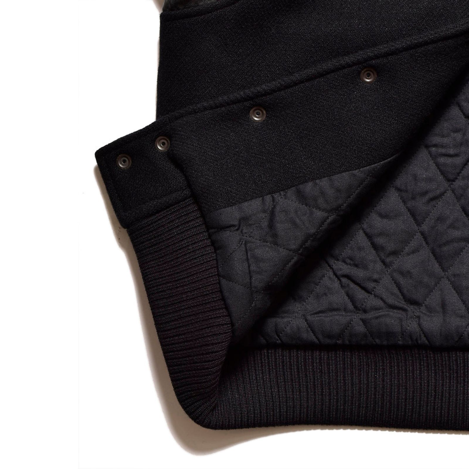 Wool Meiton ＆ Leather Studium Jamper （BLT） / スタジアムジャンバー （ブラック×ブラック）