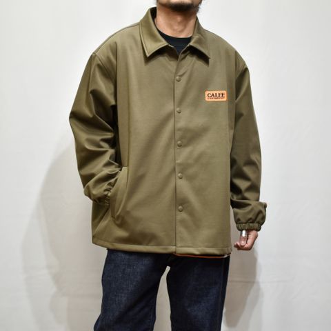 COTTON POLYESTER HIGH GAUGE BONDING COACH JACKET (OLIVE)