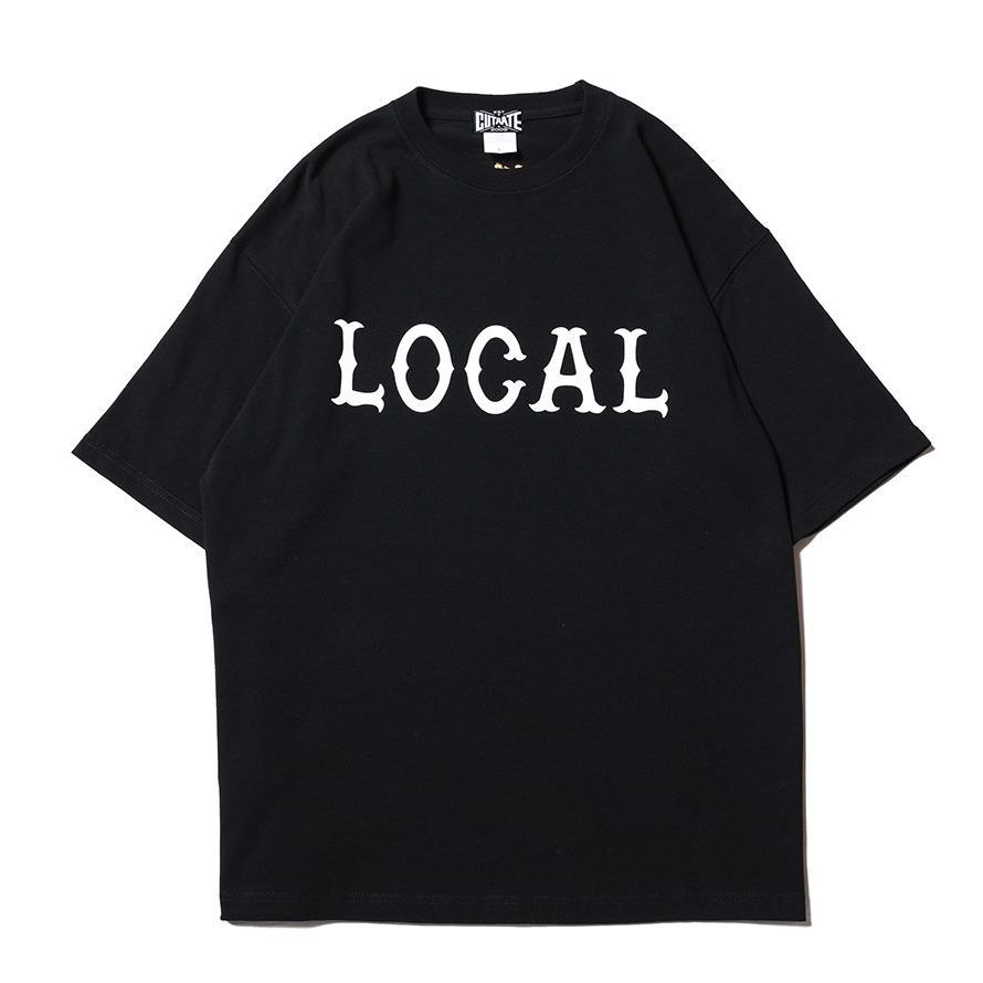 CUTRATE CLASSIC LOCAL LOGO HEAVY WEIGHT DROPSHOULDER S/S -T-SHIRT (BLACK)