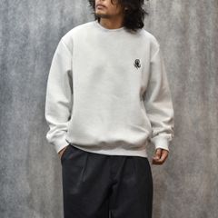 HIGH GAUGE DOUBLE KNIT CREW NECK SW (MIX GRAY)｜ダンボールニットスウェットトレーナー｜CL-25AW019