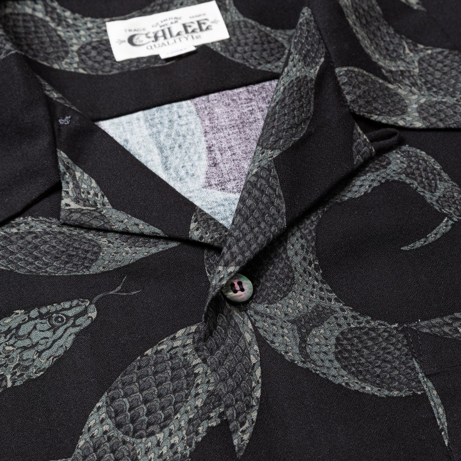ALLOVER SNAKE PATTERN SH ＜EXCLUSIVE＞ (BLACK) / スネーク柄 半袖シャツ