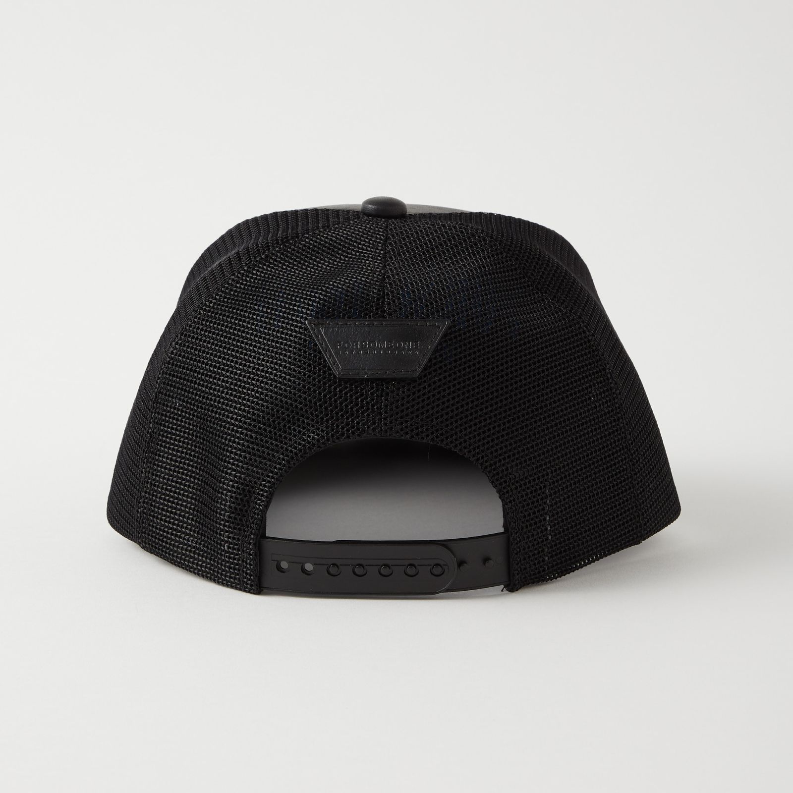 LEATHER MESH CAP (BK/BLUE)