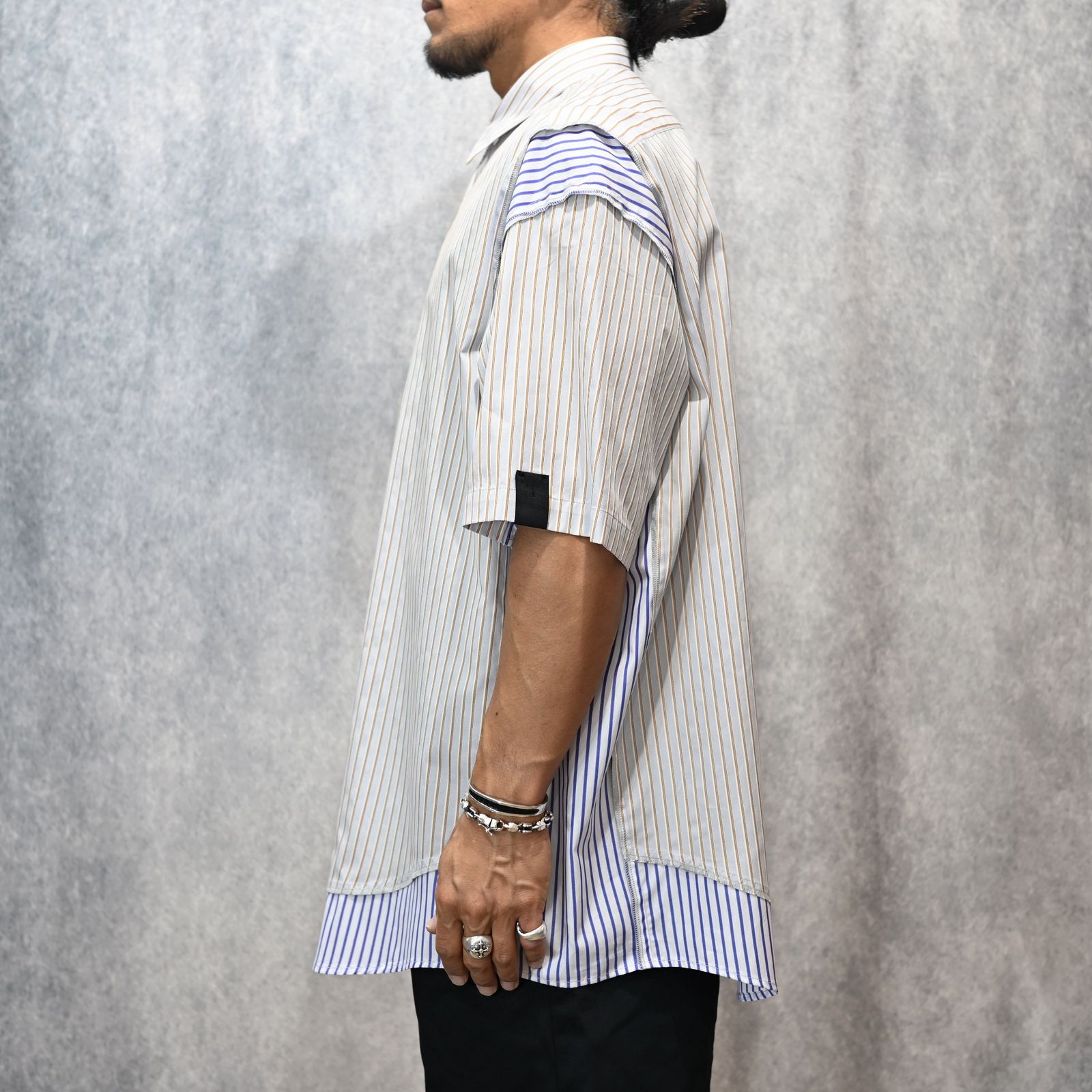 HALF SLEEVE SHIRT （GRY STRIPE） / 半袖シャツ （グレーストライプ） / 2251-SH53-016