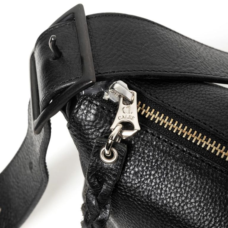 CALEE - STUDS LEATHER SHOULDER BAG <REGULAR> (BLACK CALEE - STUDS LEATHER SHOULDER BAG <REGULAR> (BLACK