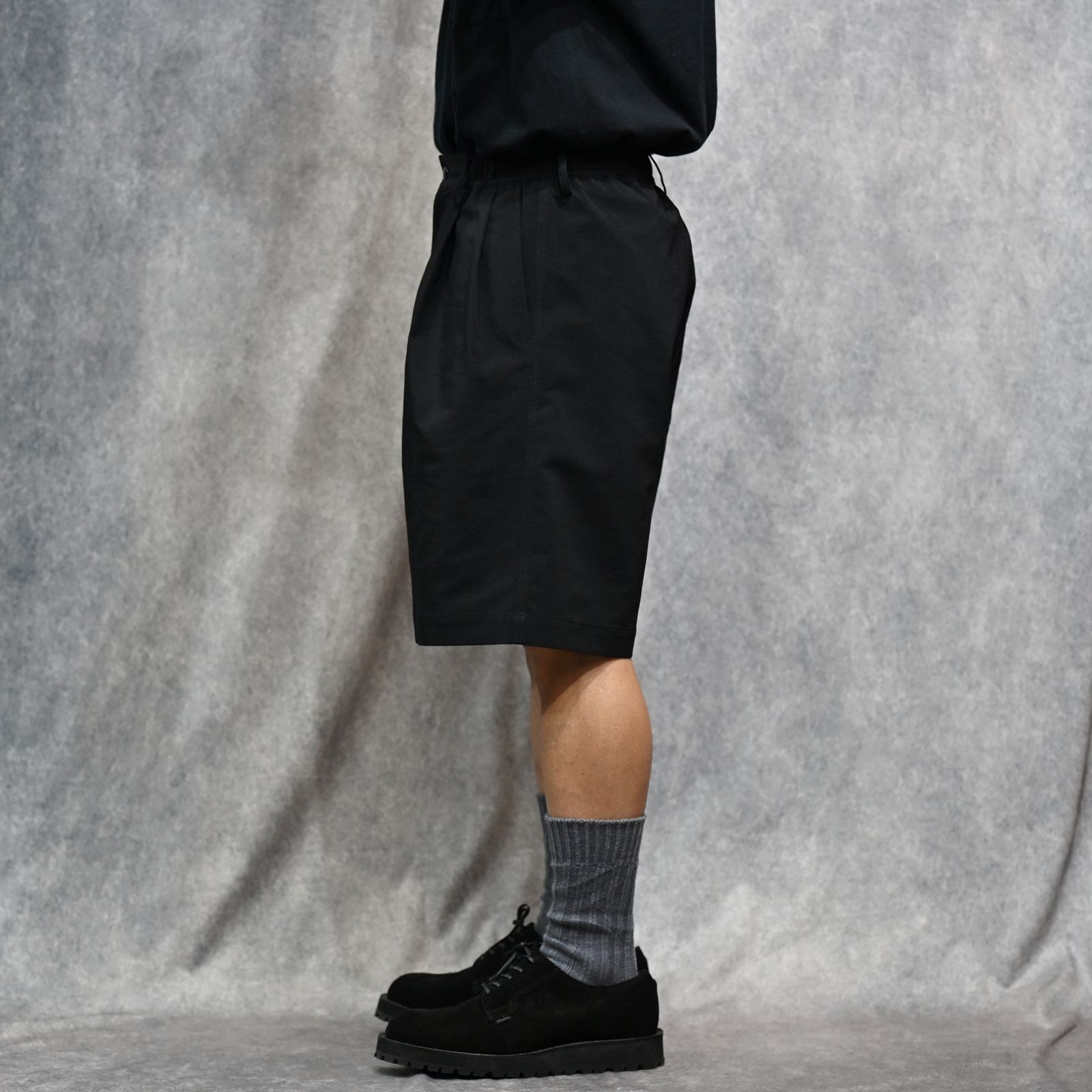 TUCK HALF PANTS （BLACK / ブラック）｜タック ハーフパンツ｜9261-CP54-002