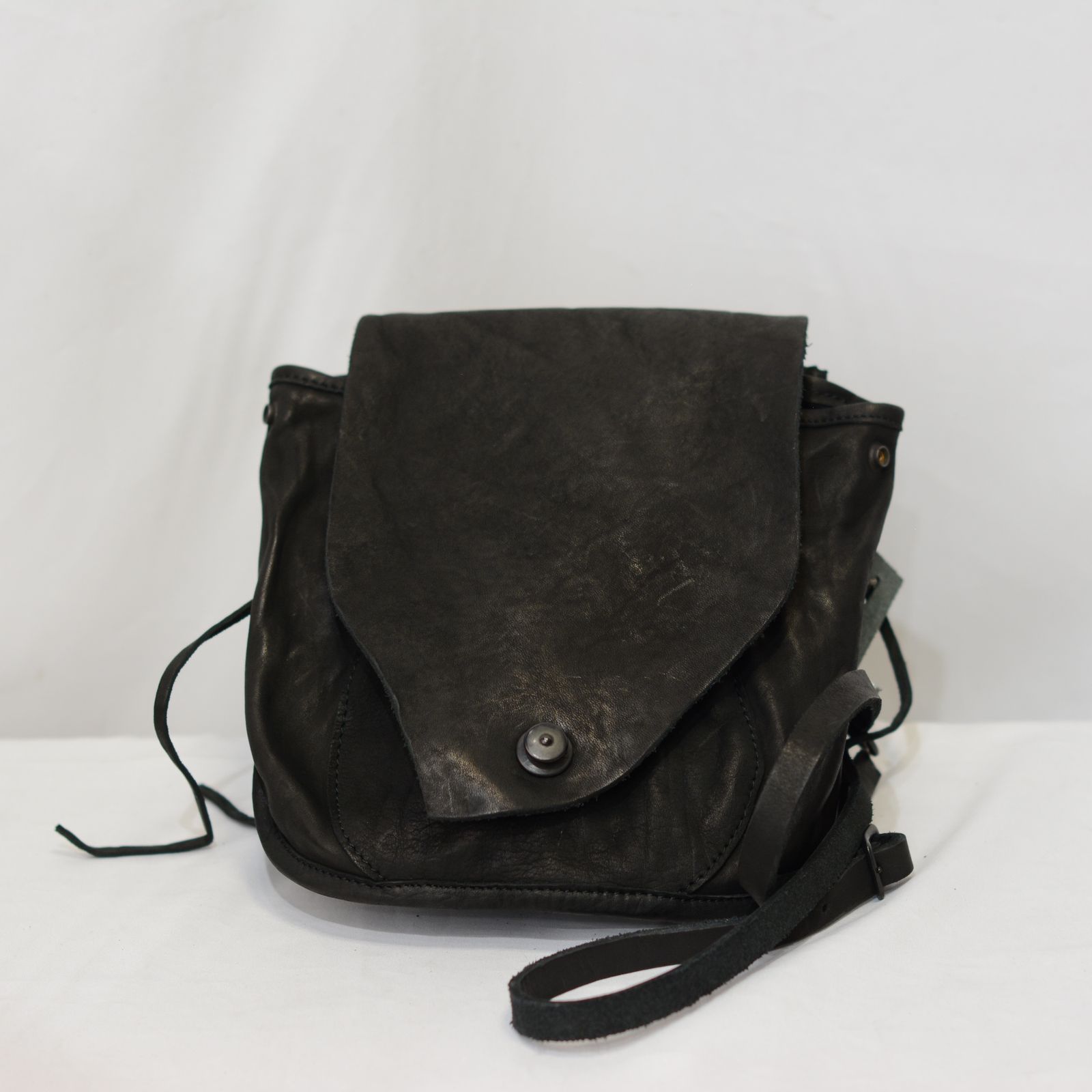ジャパン ダブルショルダー フルタンニン製品染め バッグ （BLACK）