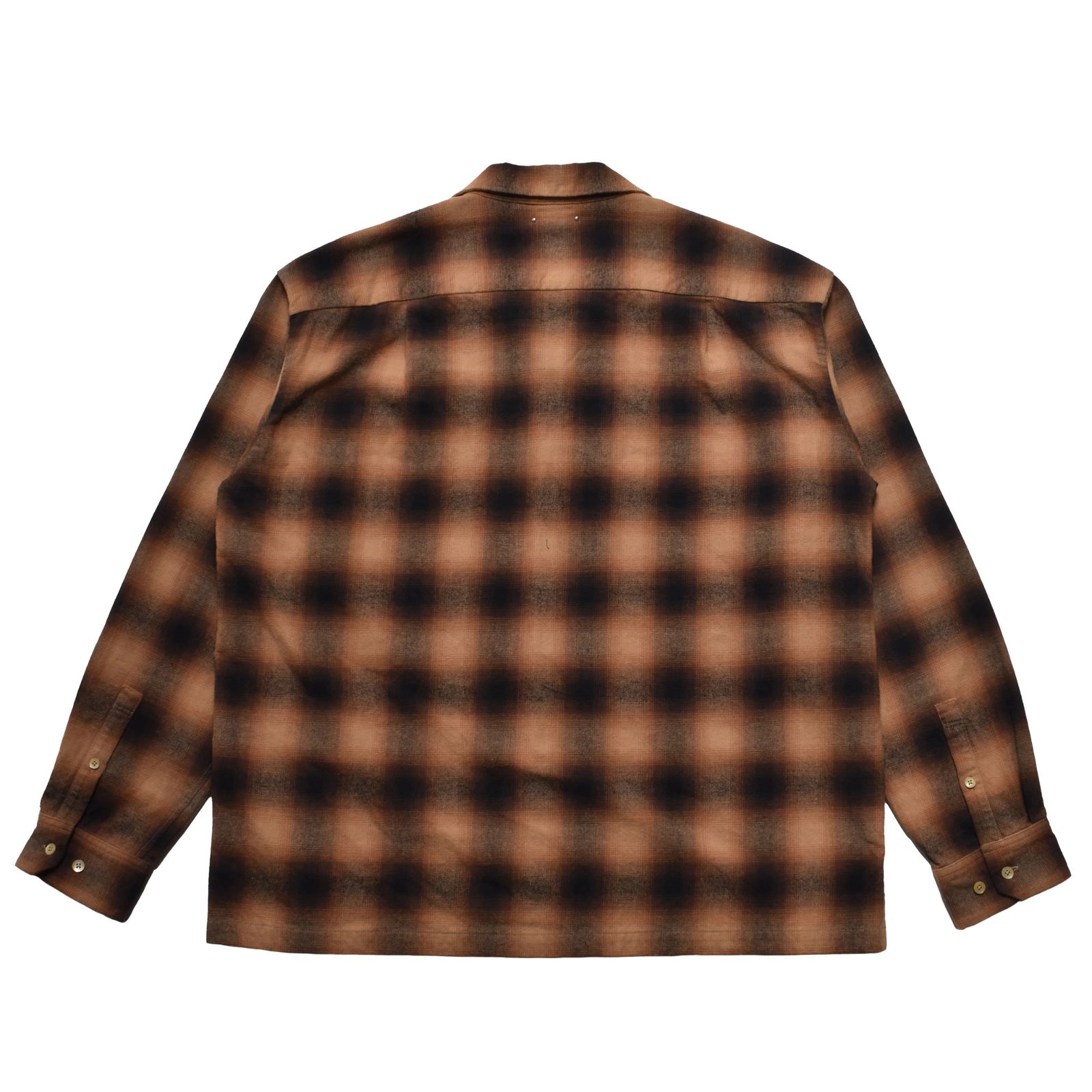 C.Flannel Ombre Open Collar SH （BRT）｜コットンフランネル オンブレーチェック オープンカラーシャツ｜2509-5004