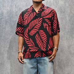 × WACKO MARIA Leaf Motif Hawaiian Shirt （BLACK×RED） / ワコマリア アロハシャツ （ブラック×レッド） 25MND-WM001