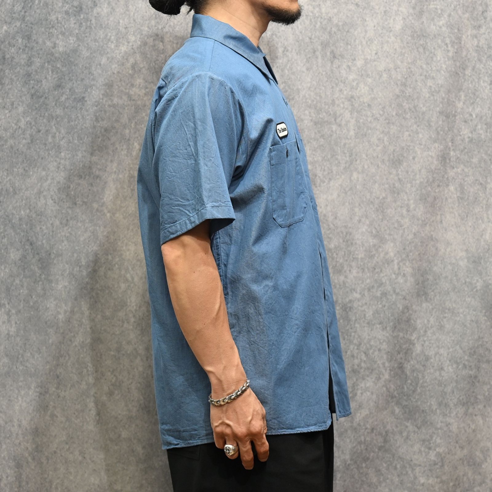 The Rhodes SL.Denim S.S Work SH （LBL） ストア 半袖シャツ （ライトブルー）｜2605-5002