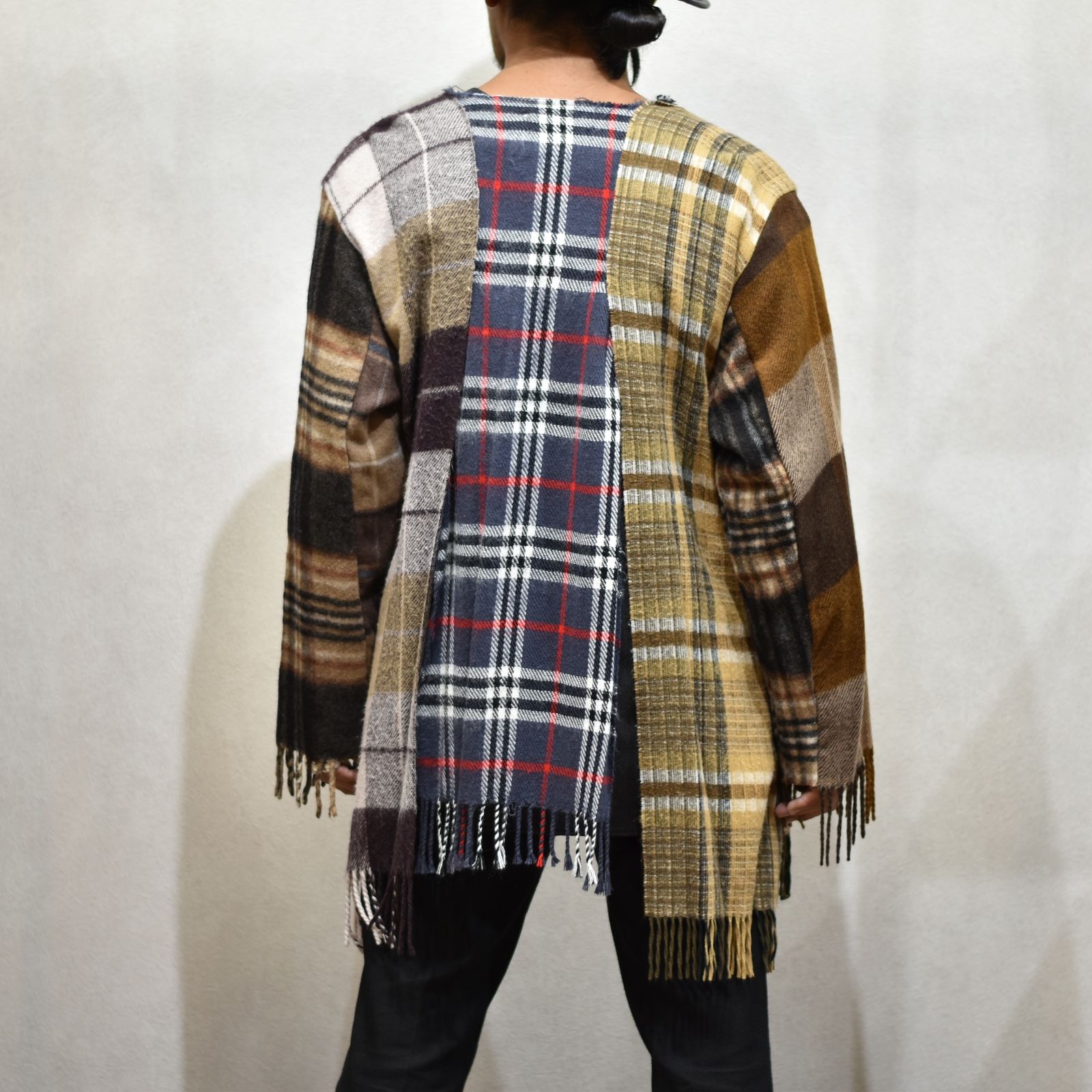 OLD PARK×MINEDENIM Check MufflerCardigan