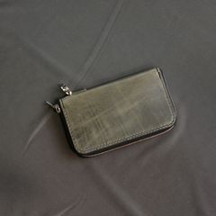 GUIDI オイルカーフ 鏡面仕上げ ミニラウンド財布 (GRAY)