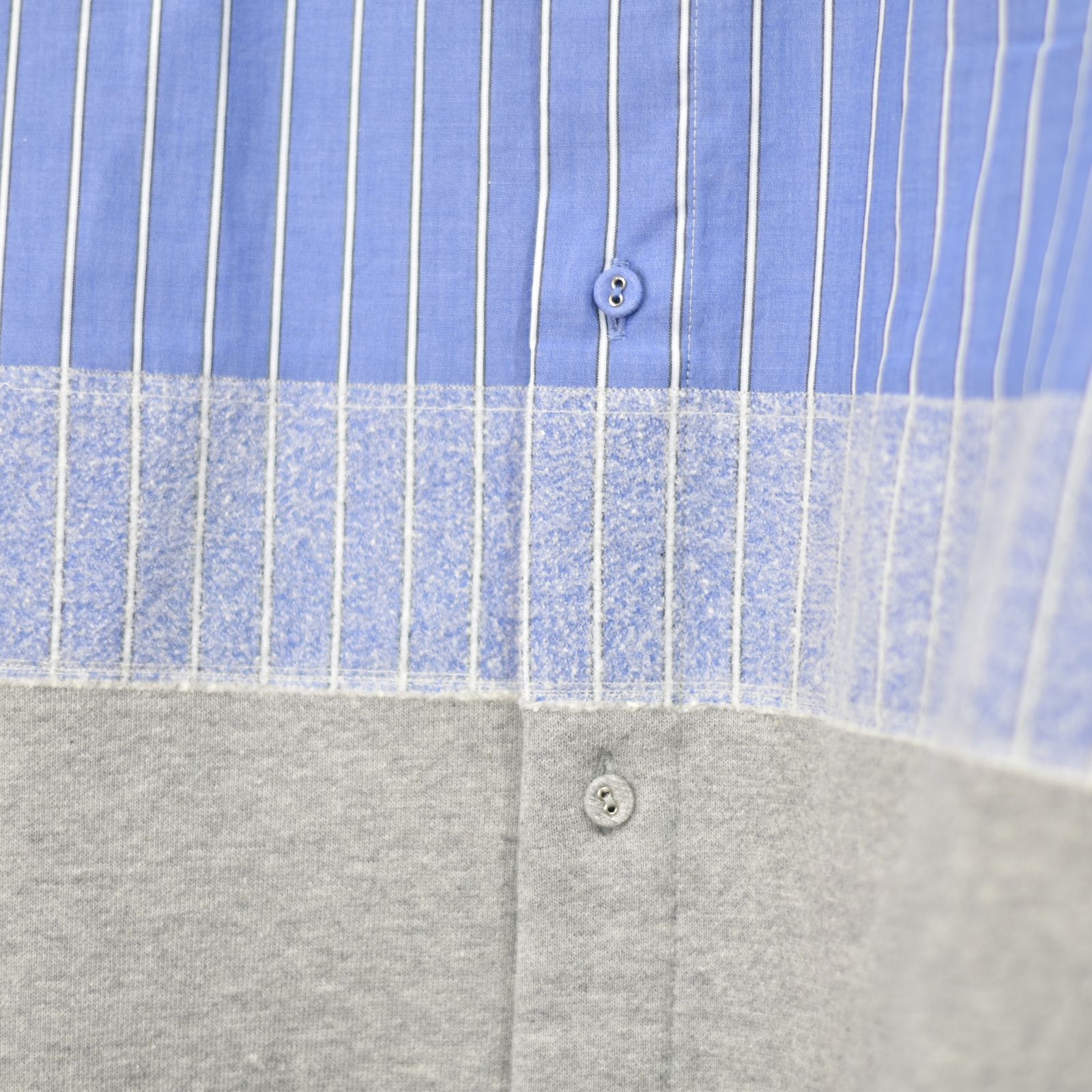 ニードルパンチ 切り替えシャツ / LB23SS-SH01-NDP (BLUE STRIPE×GRAY)
