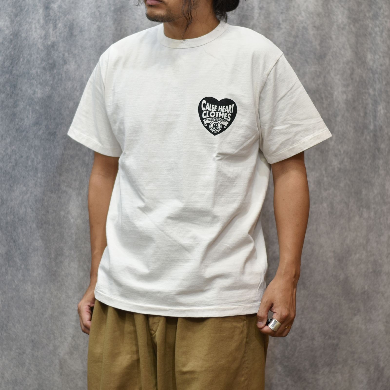 CALEE - BINDER NECK CALEE CLOTHING VINTAGE TEE (WHITE
