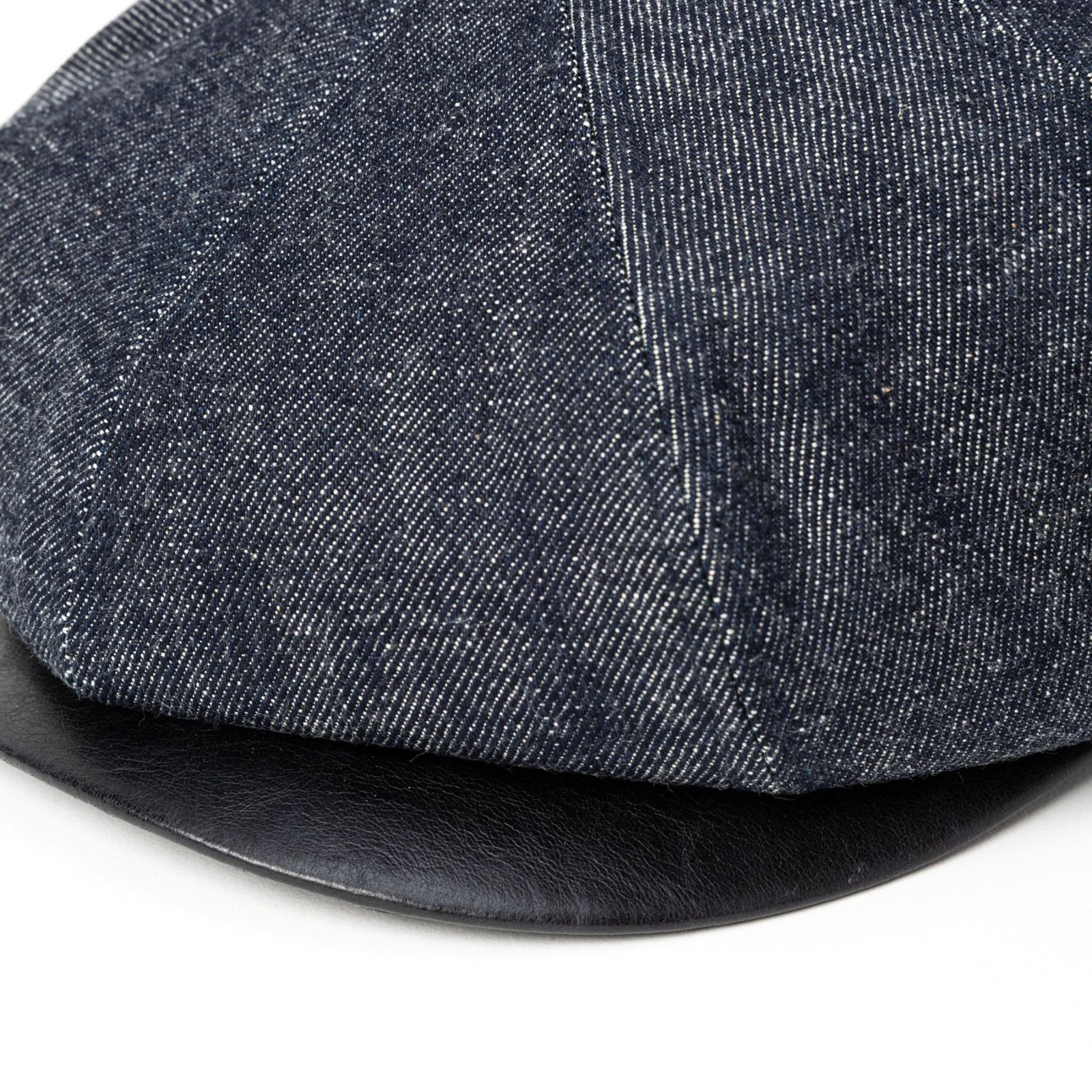 LEATHER WAPPEN DENIM BRIM LEATHER CAS (INDIGO BLUE)｜レザーワッペン デニム デニムキャスケット｜CL-26AWCP002