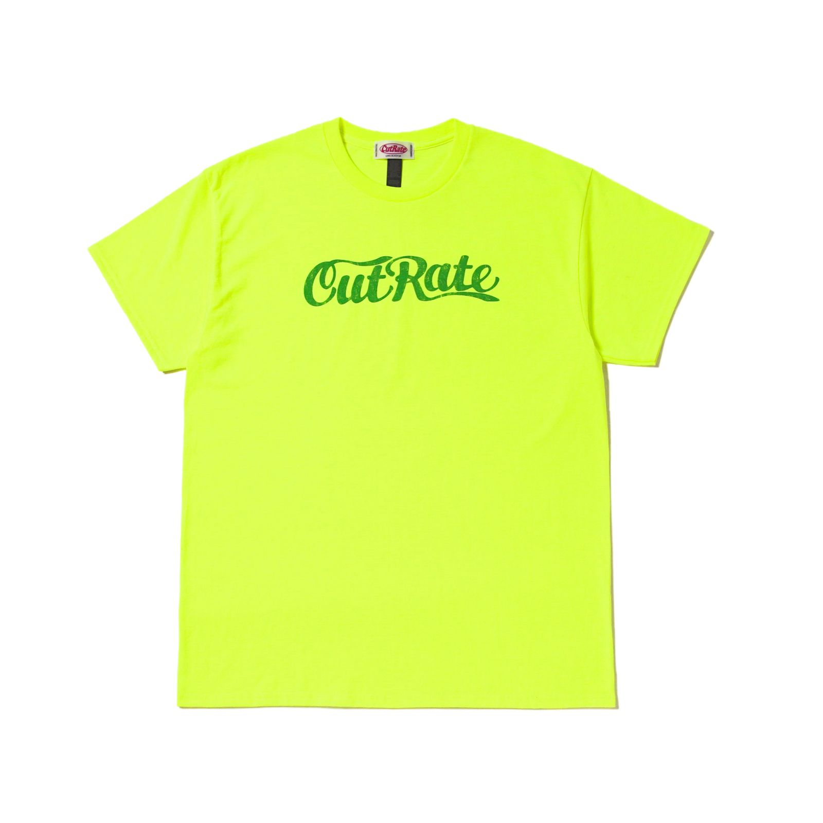 CUTRATE LOGO TEE (SAFETY GREEN)｜キャット 猫 Tシャツ｜CR-25SS004