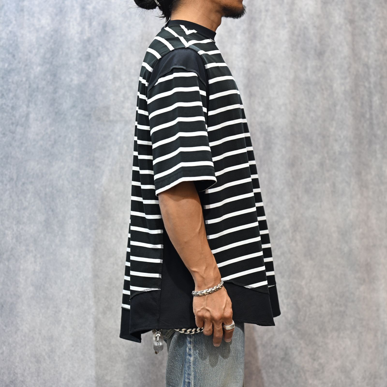 N.HOOLYWOOD - BORDER T-SHIRT （BLACK × WHITE） / ボーダーT