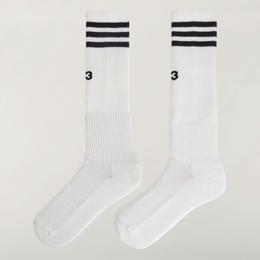 Y-3 STRIPES HIGH SOCKS （WHITE） / ロングソックス （ホワイト） KS1458