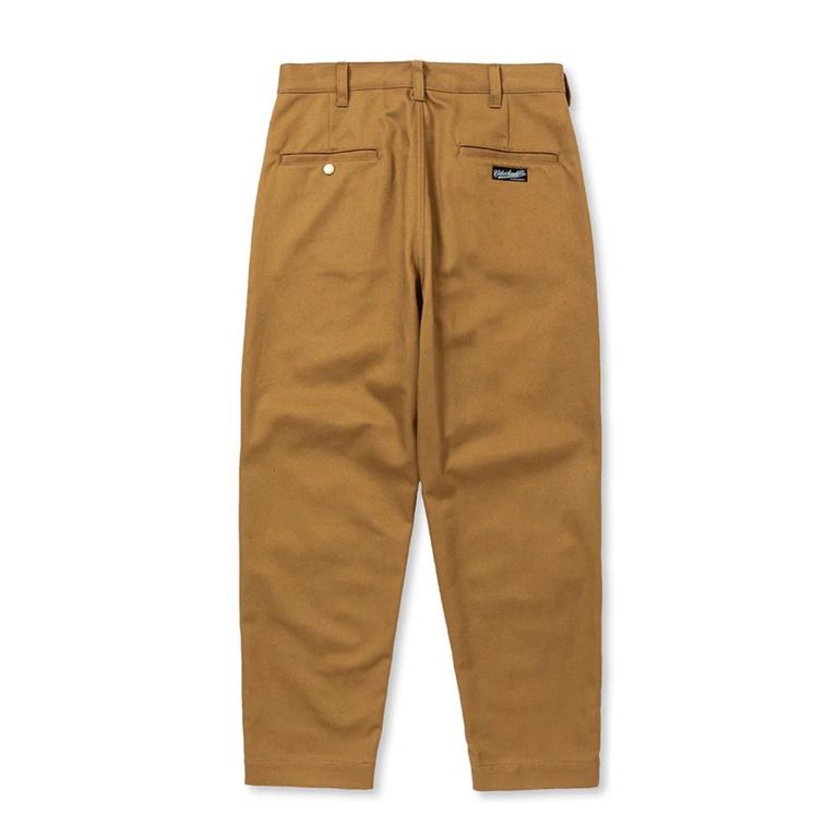 CALEE - VINTAGE TYPE CHINO CLOTH TUCK TROUSERS (BEIGE 