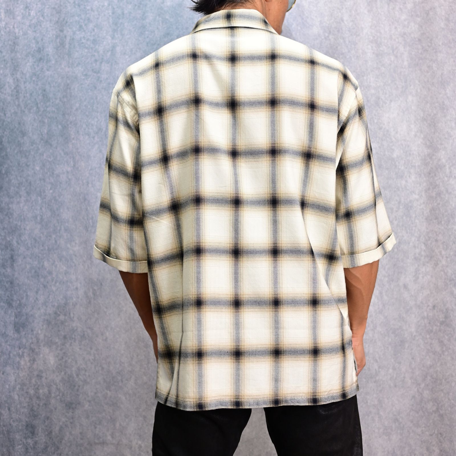 オンブレーチェック 半袖シャツ （BEIGE / ベージュ） 2154-01
