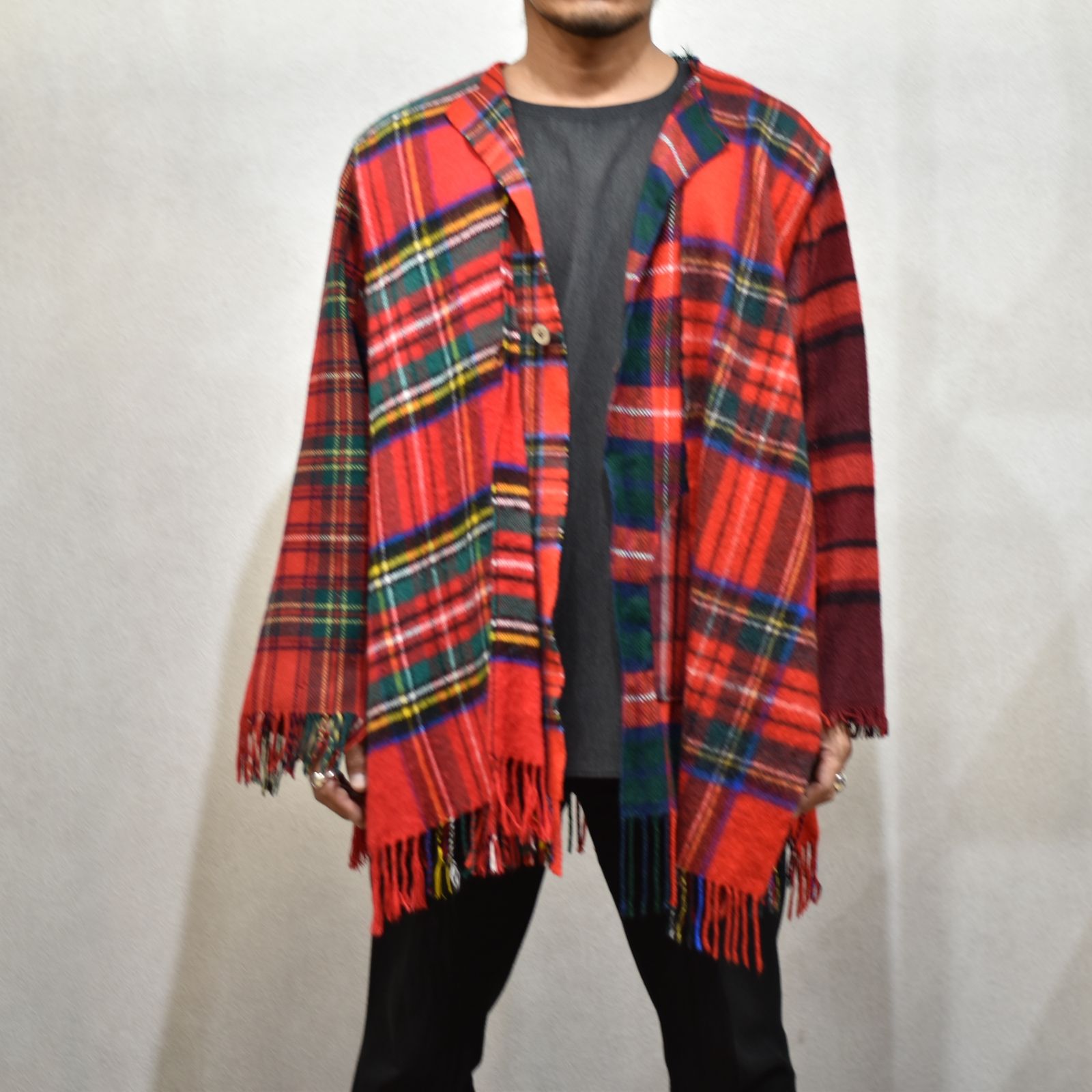 OLD PARK×MINEDENIM Check MufflerCardigan