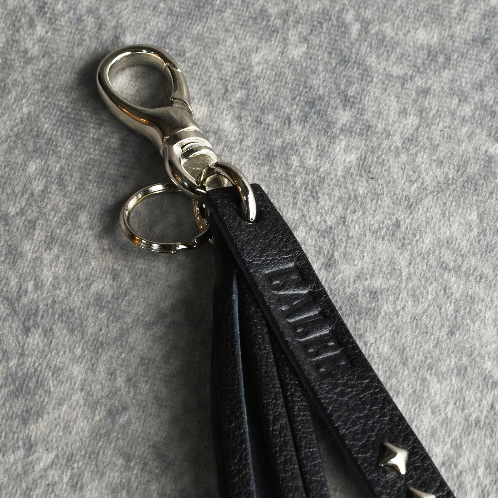 calee レザーキーホルダー CALEE - STUDS LEATHER ASSORT KEY RING <TYPE 1 > (BLACK C