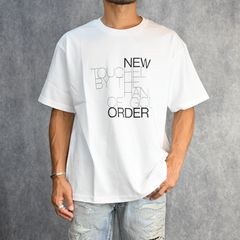 New Order “TOUCHED BY THE HAND OF GOD” Crewneck T-SH （WHITE） /  ニューオーダー 「タッチト・バイ・ザ・ハンド・オブ・ゴッド」 プリント Tシャツ （ホワイト）