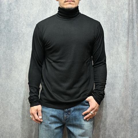 EF.Wool Turtle Neck L/S Pullover （BLK）｜ウールタートルネック｜MDFBF10403